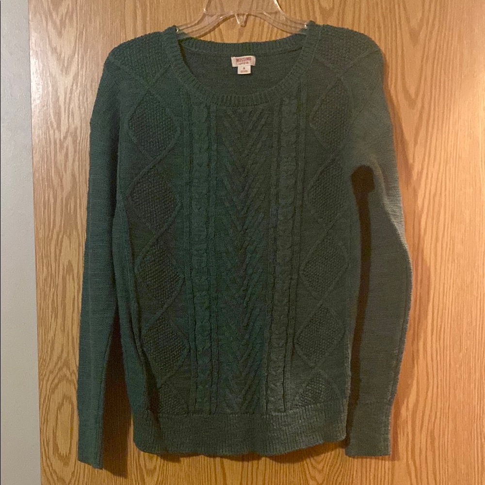 Mossimo Supply Co. Green Cable Knit Sweater
